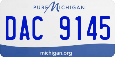 MI license plate DAC9145