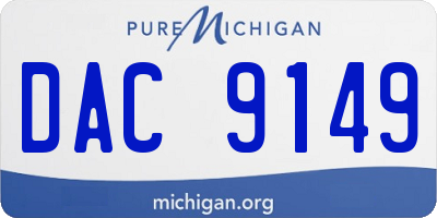 MI license plate DAC9149