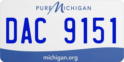 MI license plate DAC9151