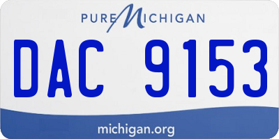 MI license plate DAC9153