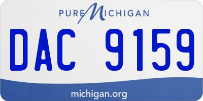 MI license plate DAC9159