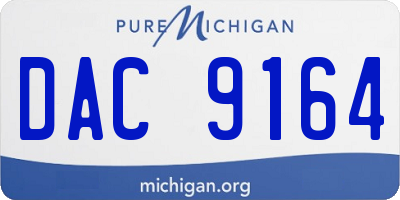 MI license plate DAC9164