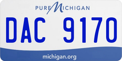 MI license plate DAC9170