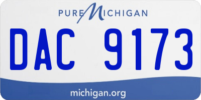 MI license plate DAC9173