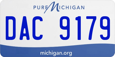 MI license plate DAC9179