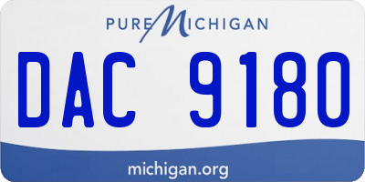 MI license plate DAC9180