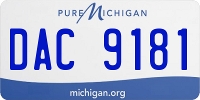 MI license plate DAC9181