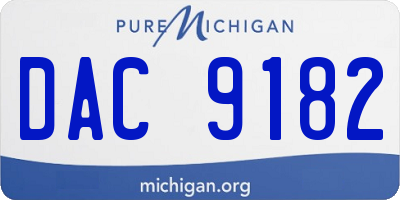 MI license plate DAC9182