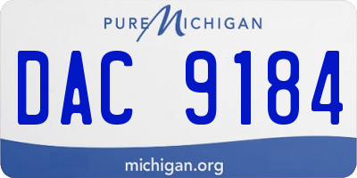 MI license plate DAC9184