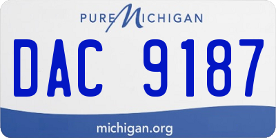 MI license plate DAC9187