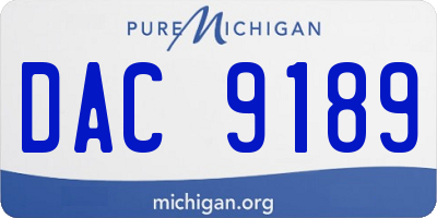 MI license plate DAC9189