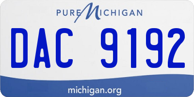 MI license plate DAC9192