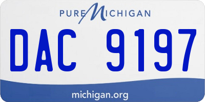 MI license plate DAC9197