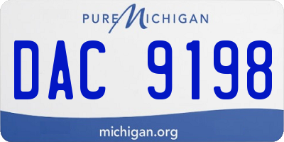 MI license plate DAC9198
