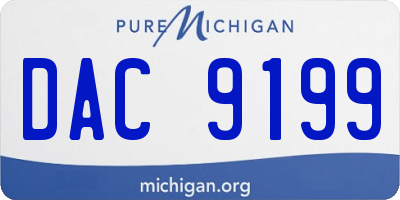 MI license plate DAC9199