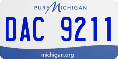 MI license plate DAC9211