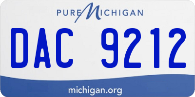 MI license plate DAC9212