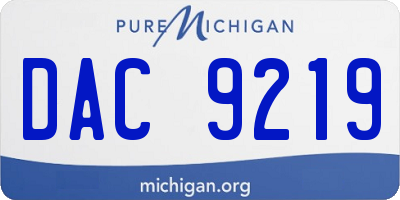 MI license plate DAC9219