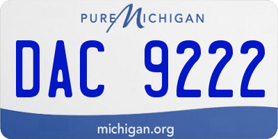 MI license plate DAC9222