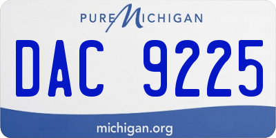 MI license plate DAC9225
