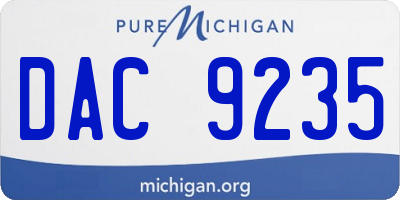 MI license plate DAC9235