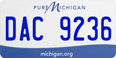 MI license plate DAC9236