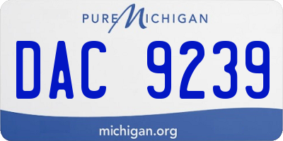MI license plate DAC9239