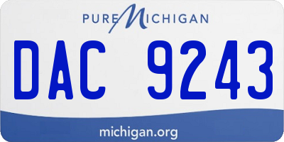 MI license plate DAC9243