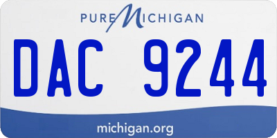 MI license plate DAC9244