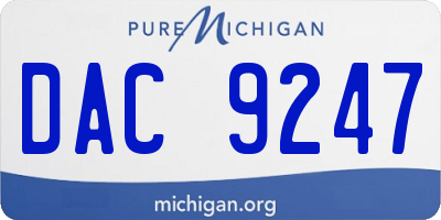 MI license plate DAC9247