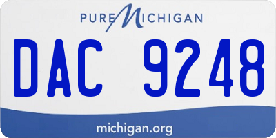 MI license plate DAC9248