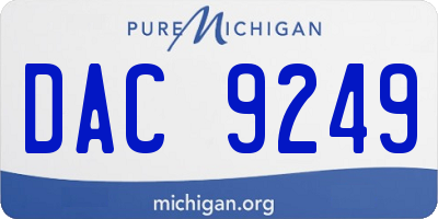 MI license plate DAC9249