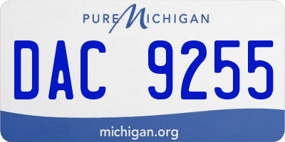 MI license plate DAC9255