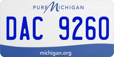 MI license plate DAC9260