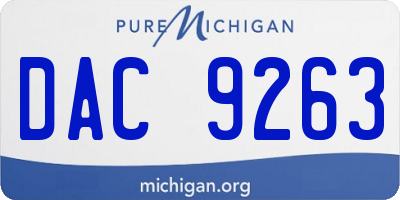 MI license plate DAC9263