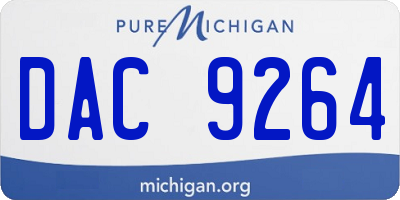 MI license plate DAC9264