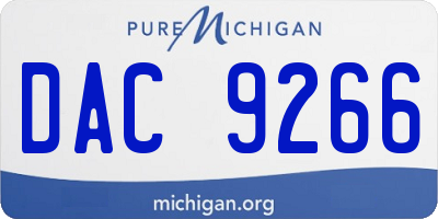 MI license plate DAC9266