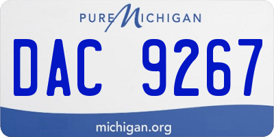 MI license plate DAC9267