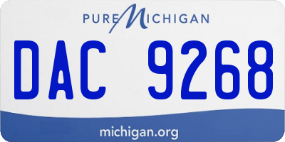 MI license plate DAC9268
