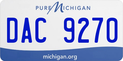 MI license plate DAC9270
