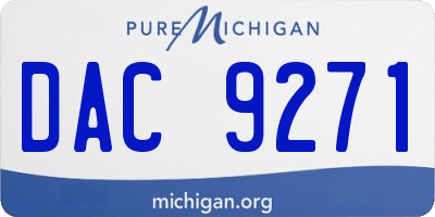 MI license plate DAC9271