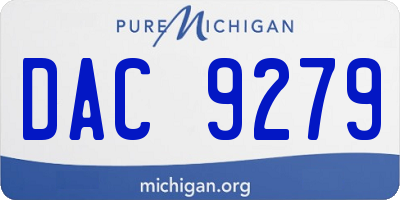 MI license plate DAC9279