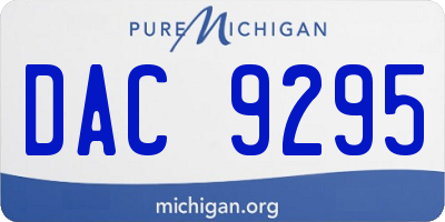 MI license plate DAC9295