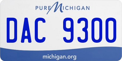 MI license plate DAC9300