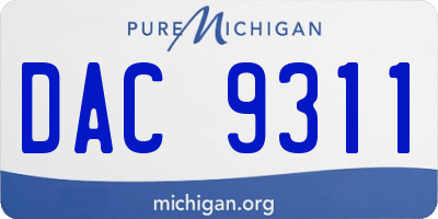 MI license plate DAC9311