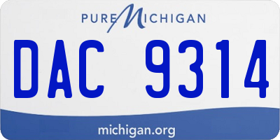 MI license plate DAC9314