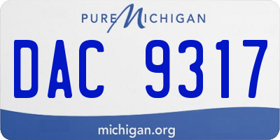 MI license plate DAC9317