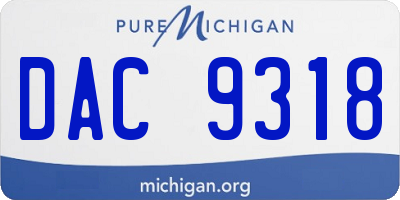 MI license plate DAC9318