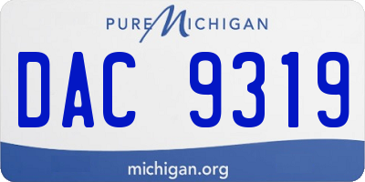 MI license plate DAC9319