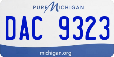 MI license plate DAC9323